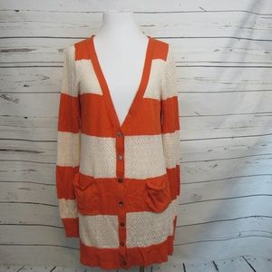 Yellow Bird Anthropologie Orange Cardigan.Top M